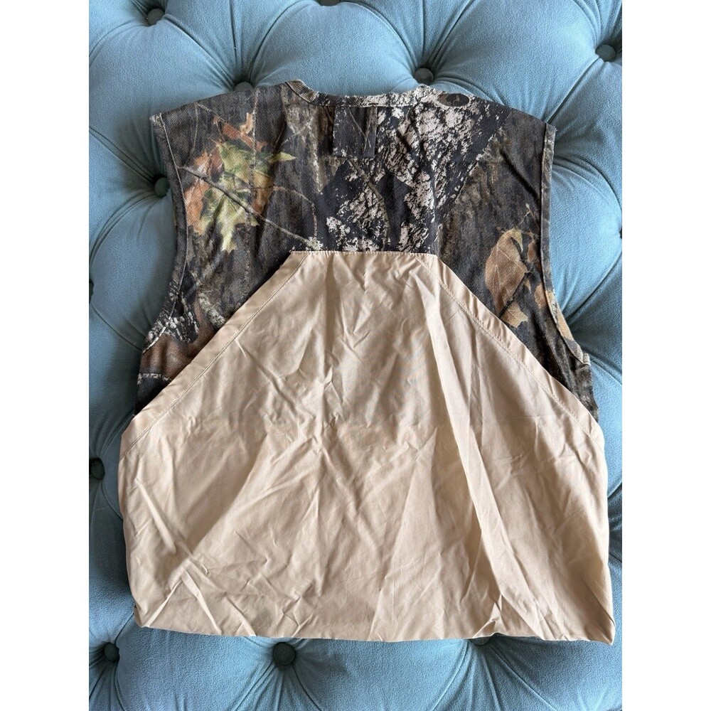 Vintage Game Winner Vest Mens Canvas Hunting Mossy Oak Utility Outdoors Sz XS - Picture 4 of 4